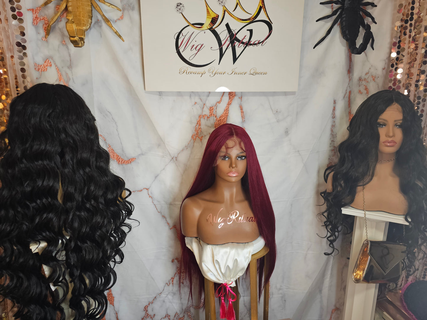 40" crimson red lacefront