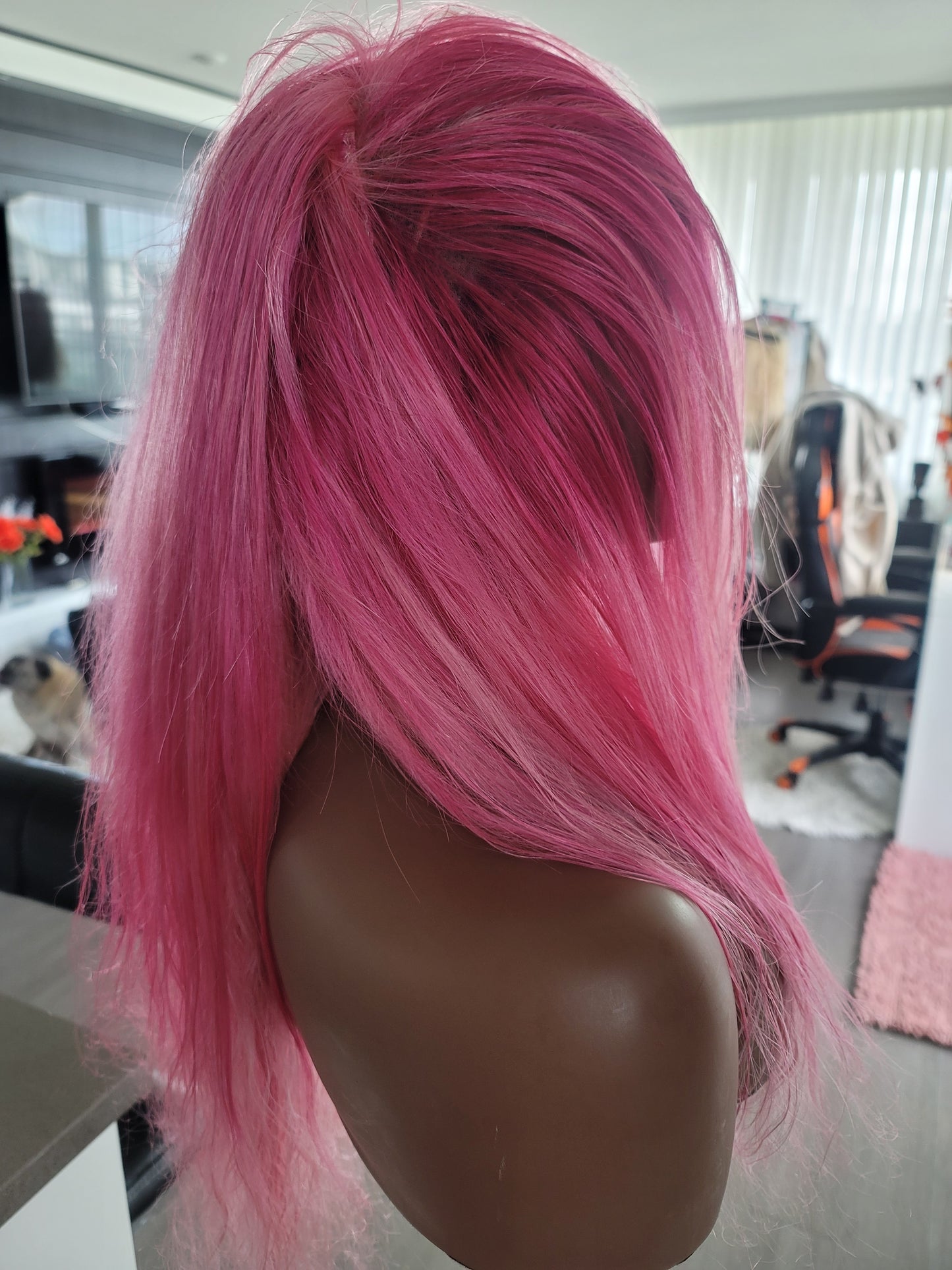 Platinum pink human hair lacefront